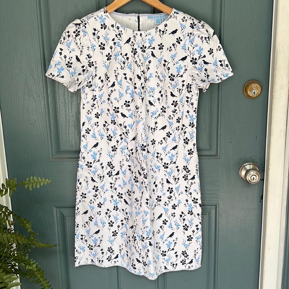 Draper James White and Blue Floral Dress